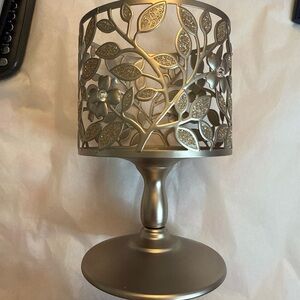 Bath & Body Works Dogwood Candle Holder Pedestal 3-Wick Silver  WINTER